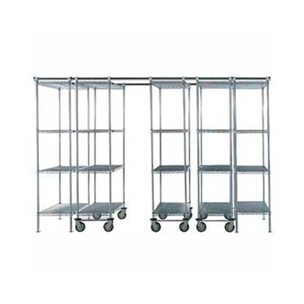 Nexel Space-Trac, 5 Unit, Poly-Z-Brite High Density Shelving, 72inW x 24inD x 76inH, 14ft Length B2177918 - main